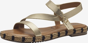 Sandales à lanières TAMARIS en or : devant