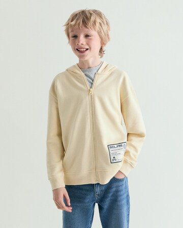 Scalpers Emboss Skull Zip Hoodie Kids ' ' in Beige