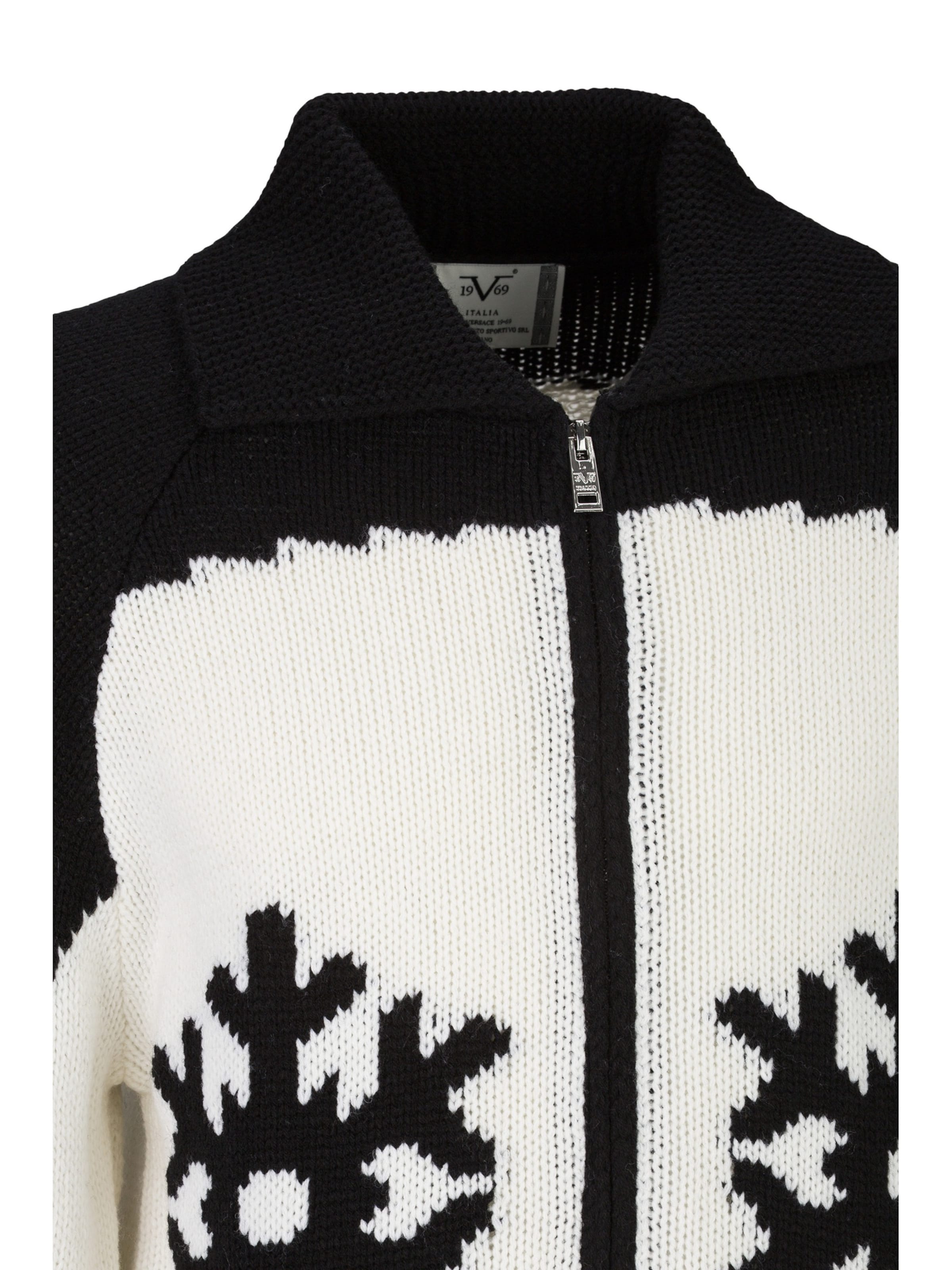 19V69 ITALIA Knit cardigan 'Rodrigo' in Black: front