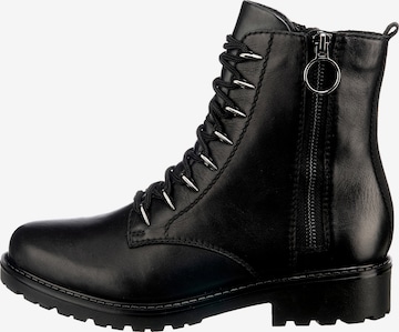 REMONTE Lace-Up Ankle Boots in Black: front