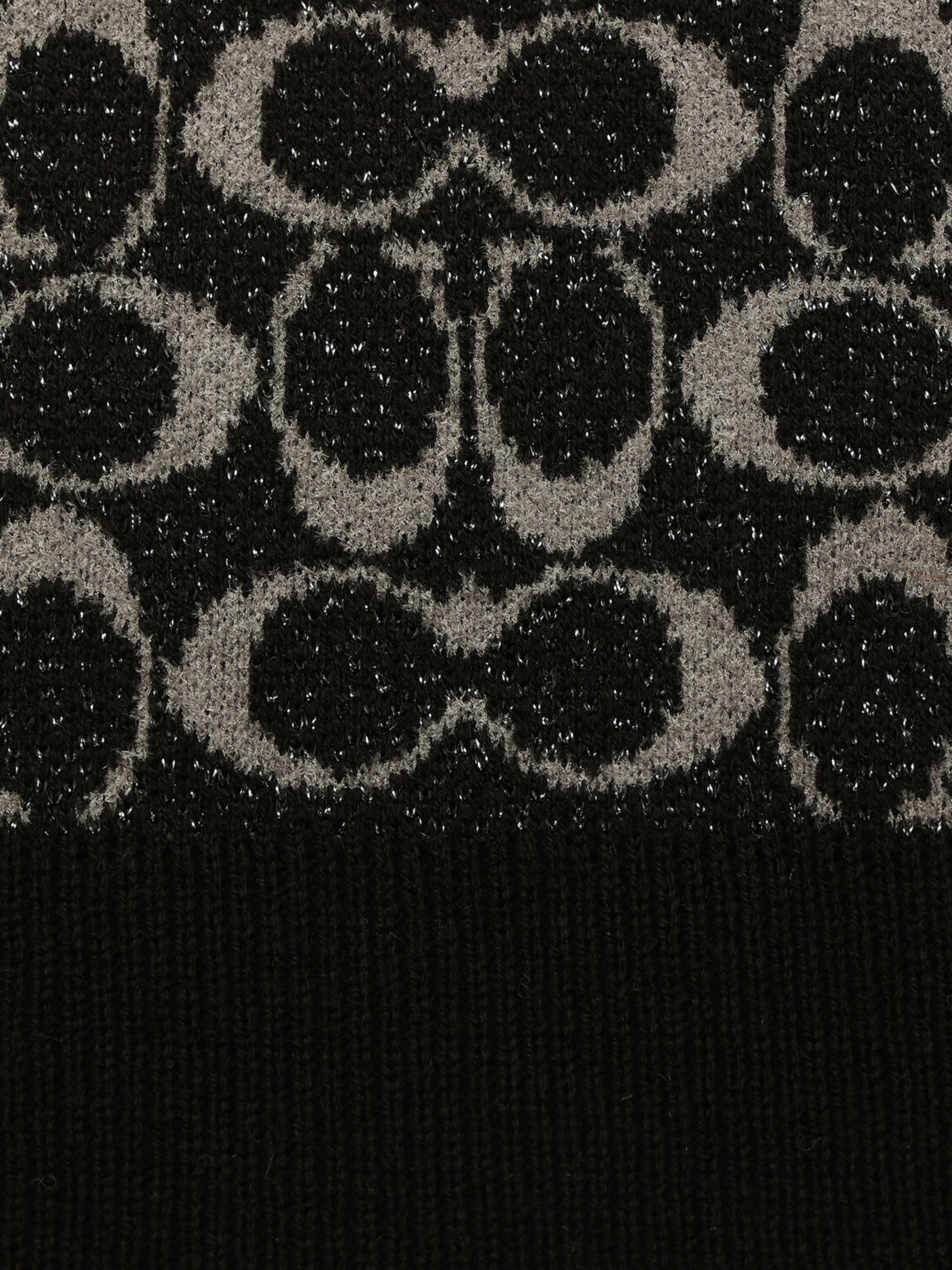 melns COACH Šalle 'METALLIC SIGNATURE C SCARF'