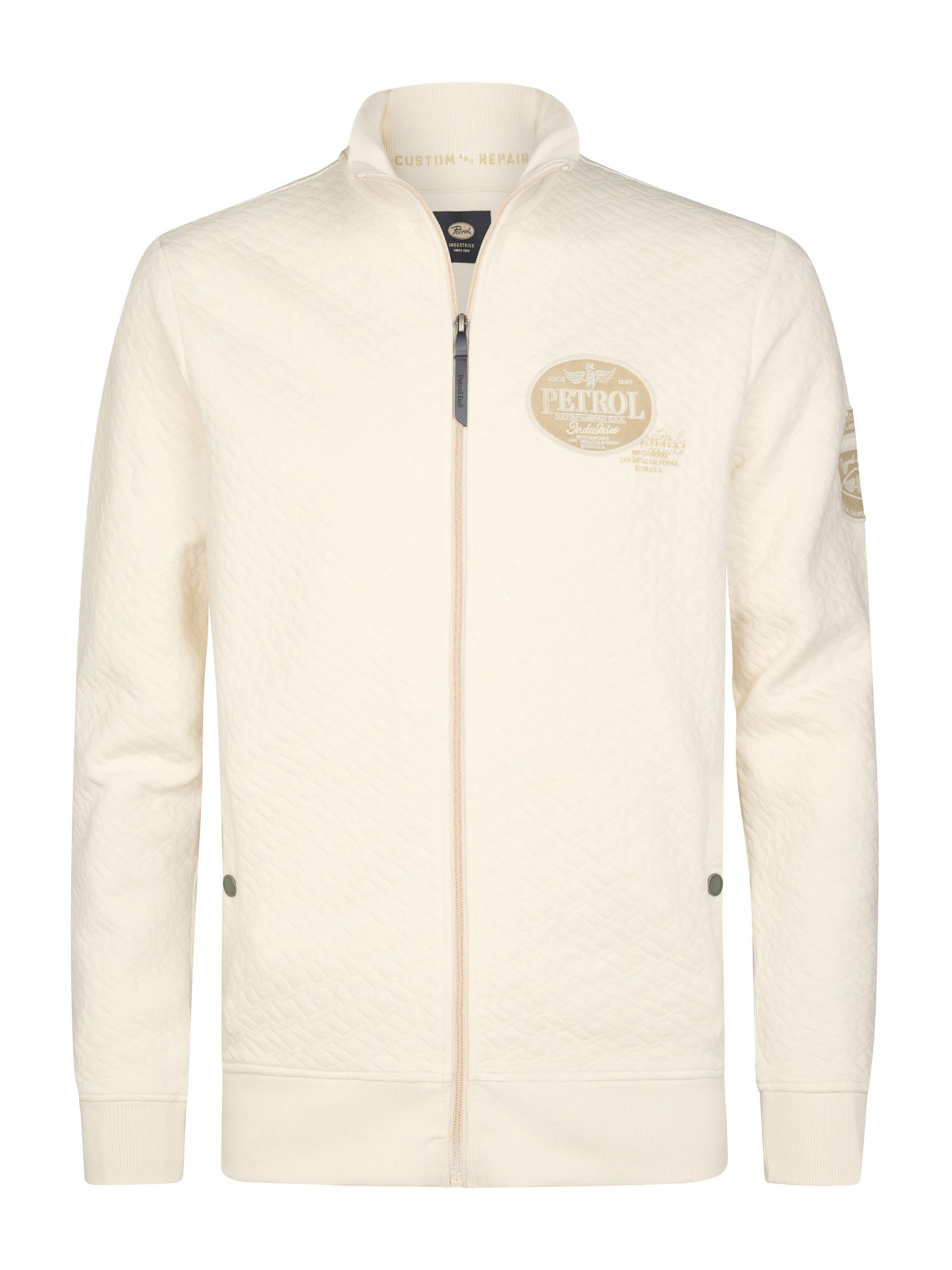 Veste de survêtement Petrol Industries en blanc : devant