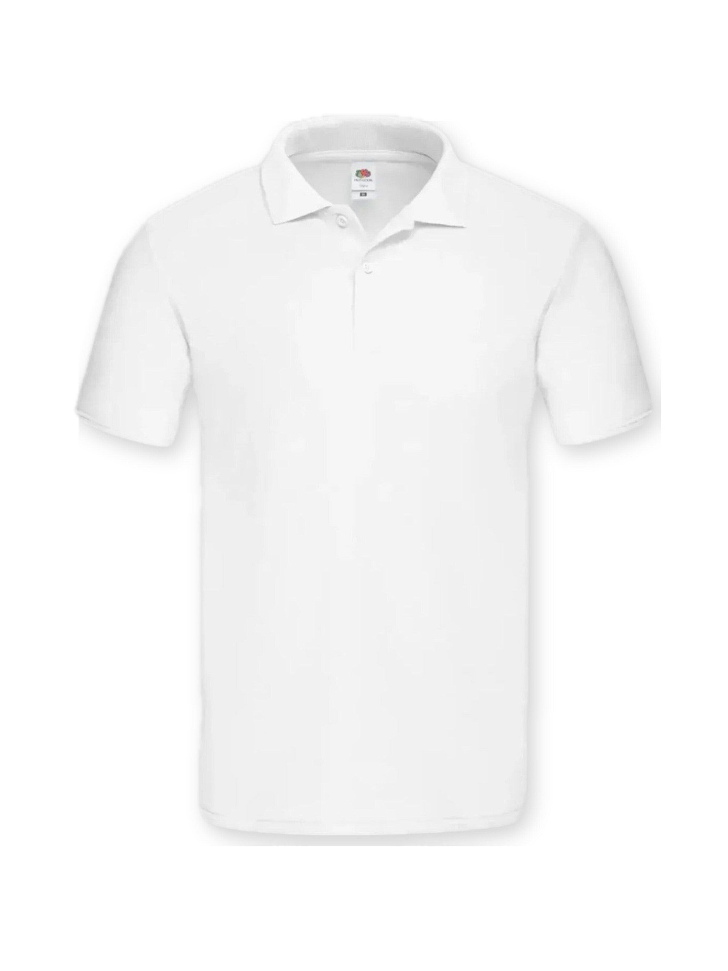 FRUIT OF THE LOOM Shirt 'Mens short sleeve polo' in Wit: voorkant