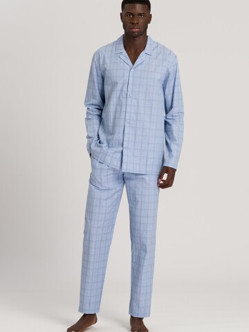 Hanro Long Pajamas in Blue: front