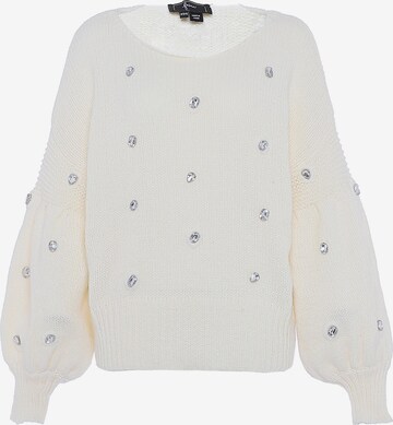 Pull-over faina en blanc : devant