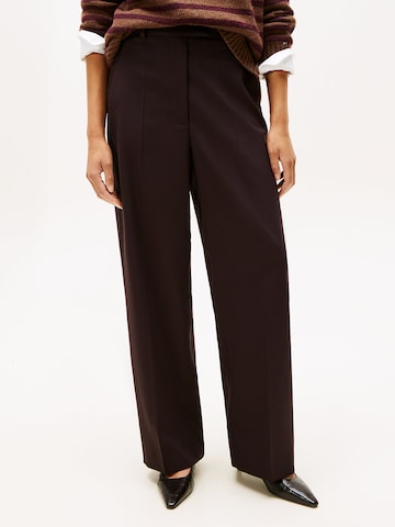 TOMMY HILFIGER Regular Trousers with creases in Brown: front
