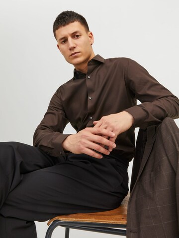 JACK & JONES Comfort fit Button Up Shirt 'blaparker' in Brown