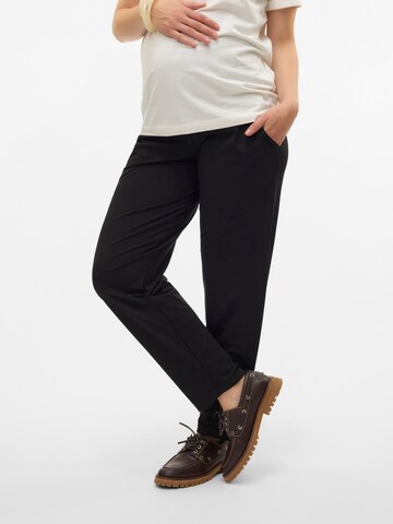 MAMALICIOUS Regular Trousers 'MLZABRINA' in Black: front