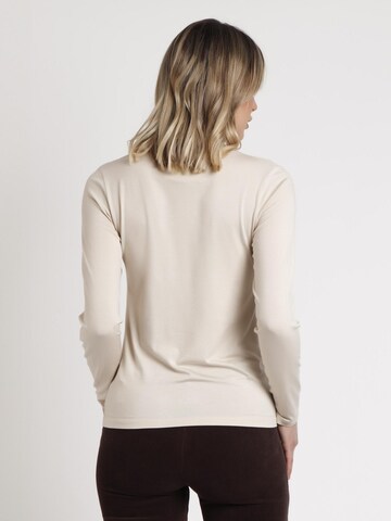 admas - Top 'ADMAS Camiseta Manga Larga Pico Raso para Mujer' en beige