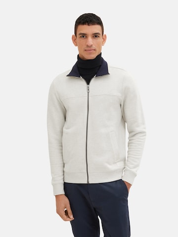 TOM TAILOR Sweat jacket in Grey: front