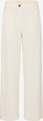 ICHIWide Leg/ Široke nogavice Chino hlače 'IHKate' - bež boja: prednji dio