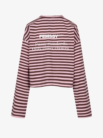 FEMSSY Shirt 'ELIN STRIPE LONGSLEEVE'‌‌‌‌‌‌ in Pink