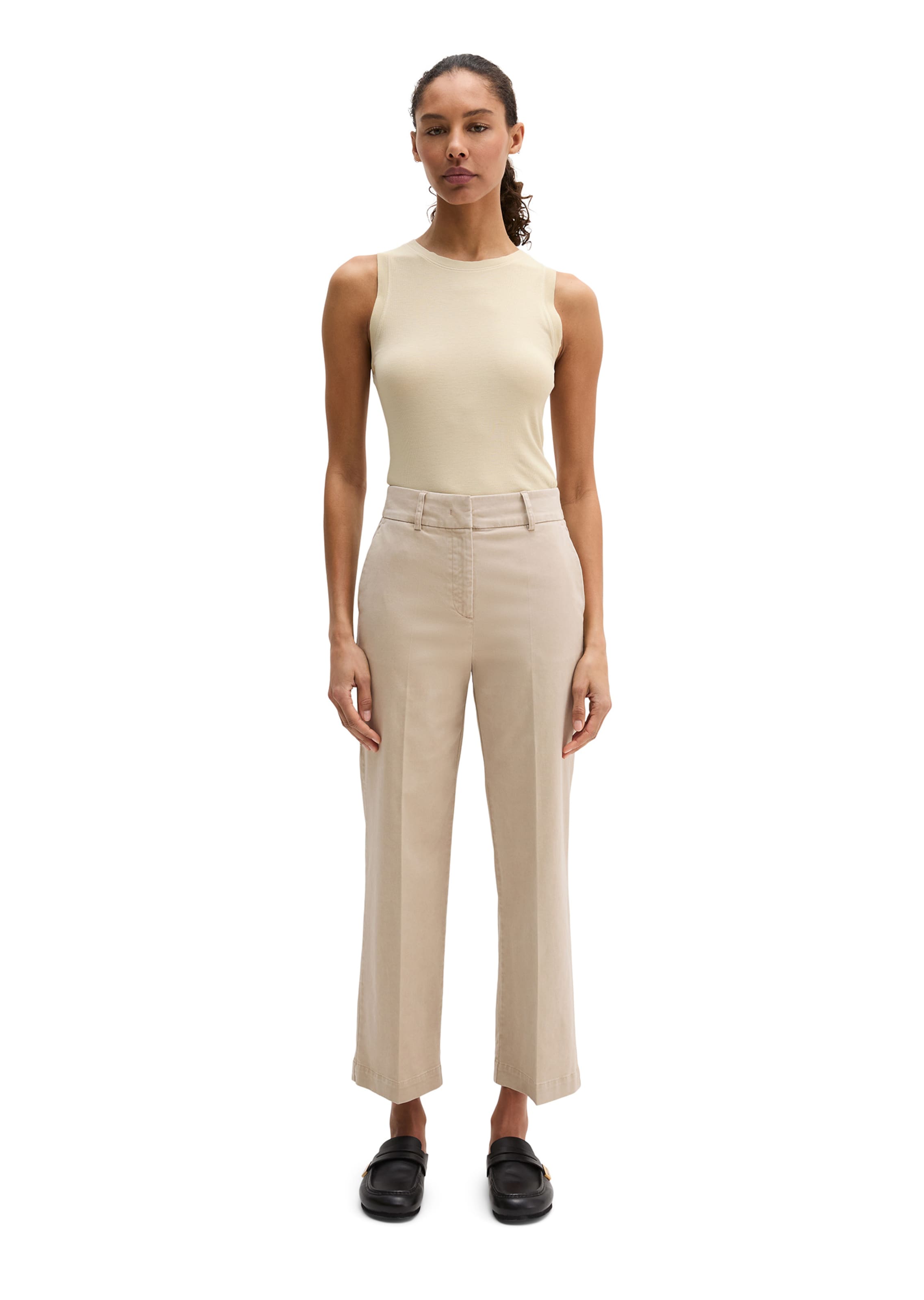 Marc O'Polo Wide Leg Hose 'Mea' in Beige