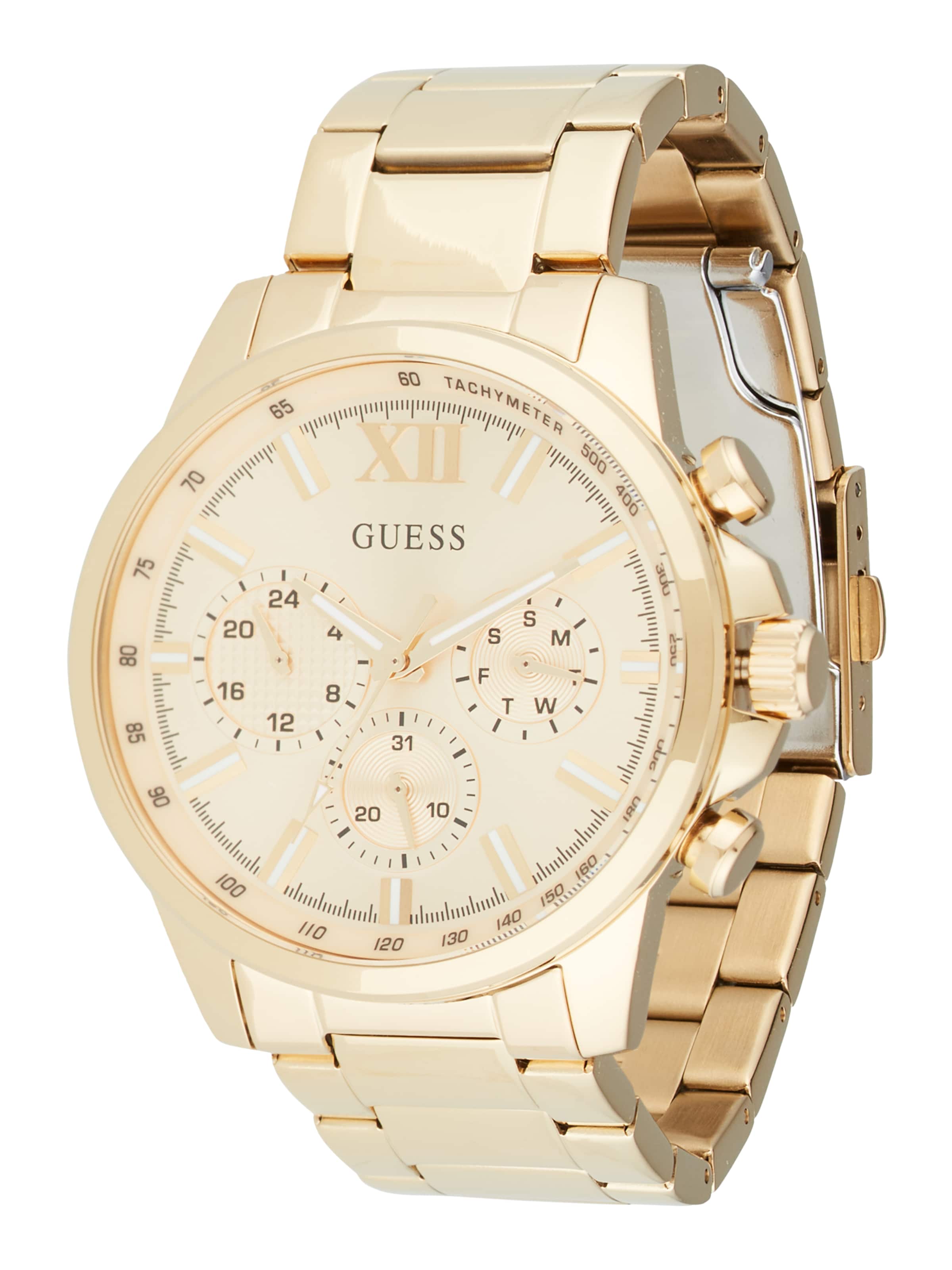 GUESS Uhr 'WALKER' in Gold: Vorderseite