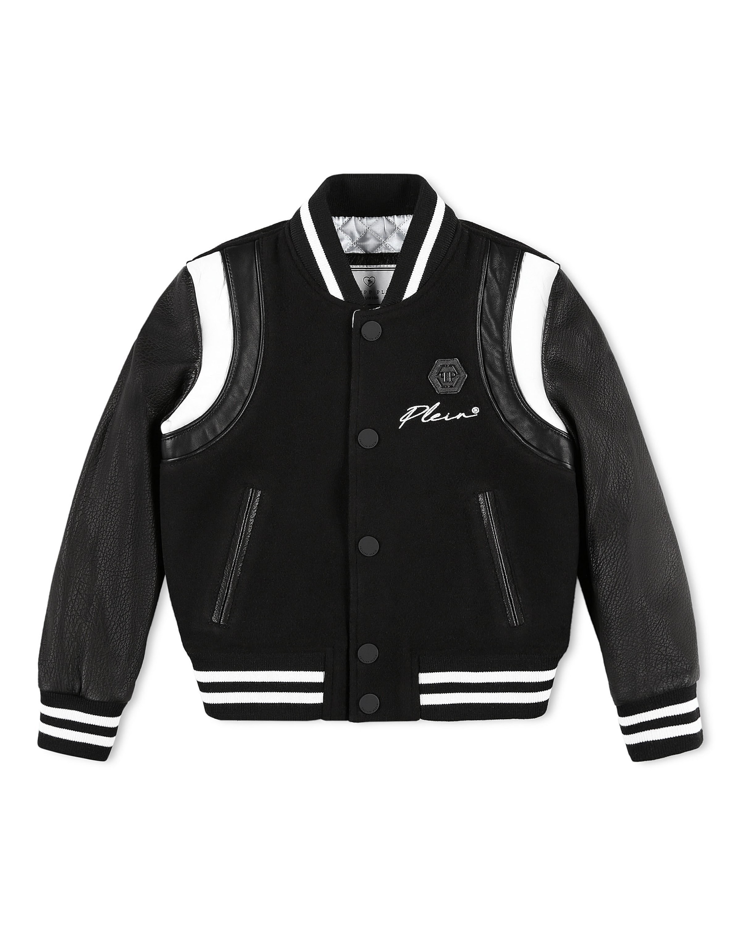 Philipp Plein - Casaco meia-estação 'Iconic Plein' em preto: frente