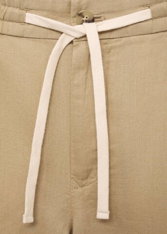 MANGO MAN Regular Pleat-Front Pants 'Romelino' in Beige