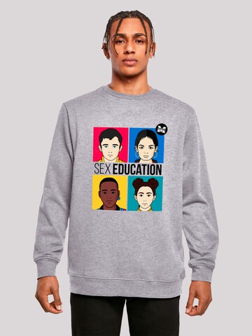 F4NT4STIC Sweatshirt 'Sex Education Teen Illustrated Netflix TV Series' in Grijs: voorkant