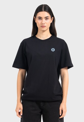 Oldskull Shirt 'Retro Pixel Wave Logo Graphic' in Black