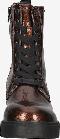 TOM TAILOR Lace-up bootie in Bronze