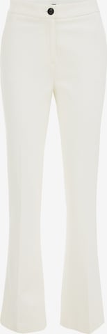 WE Fashion Boot cut Pleated Pants in White: front