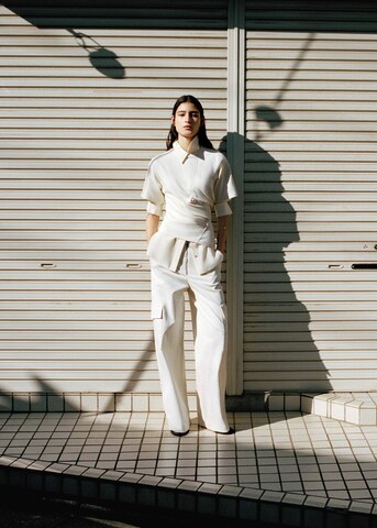 MANGO Regular Cargohose in Beige: Vorderseite