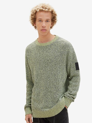 TOM TAILOR DENIM Sweater in Green: front