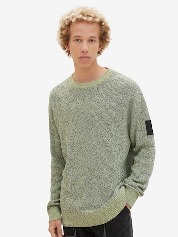 TOM TAILOR DENIM Sweater in Green: front