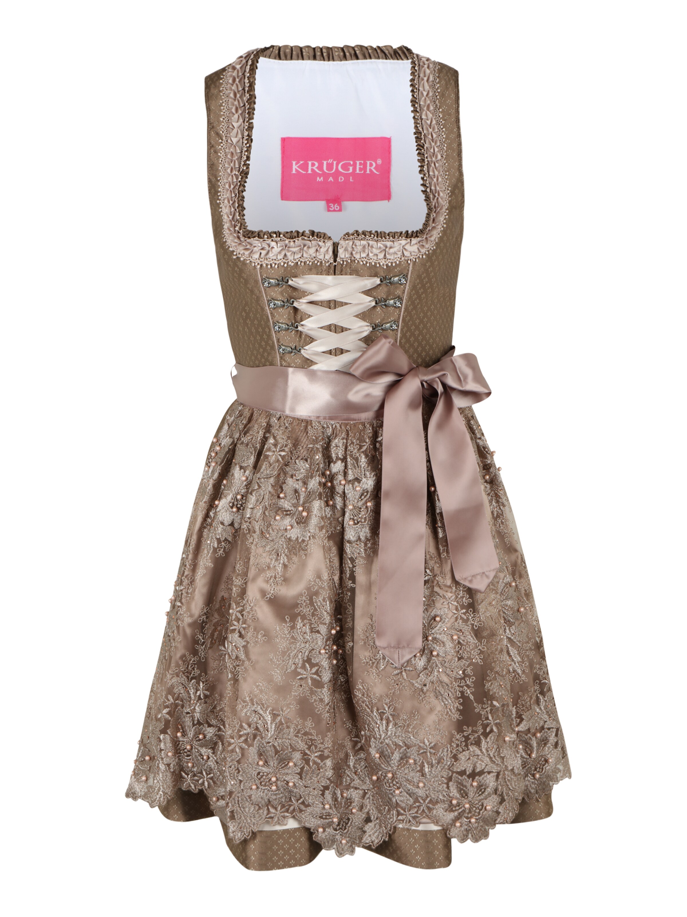 Krüger Madl Dirndl 'Alinka' in Brown: front