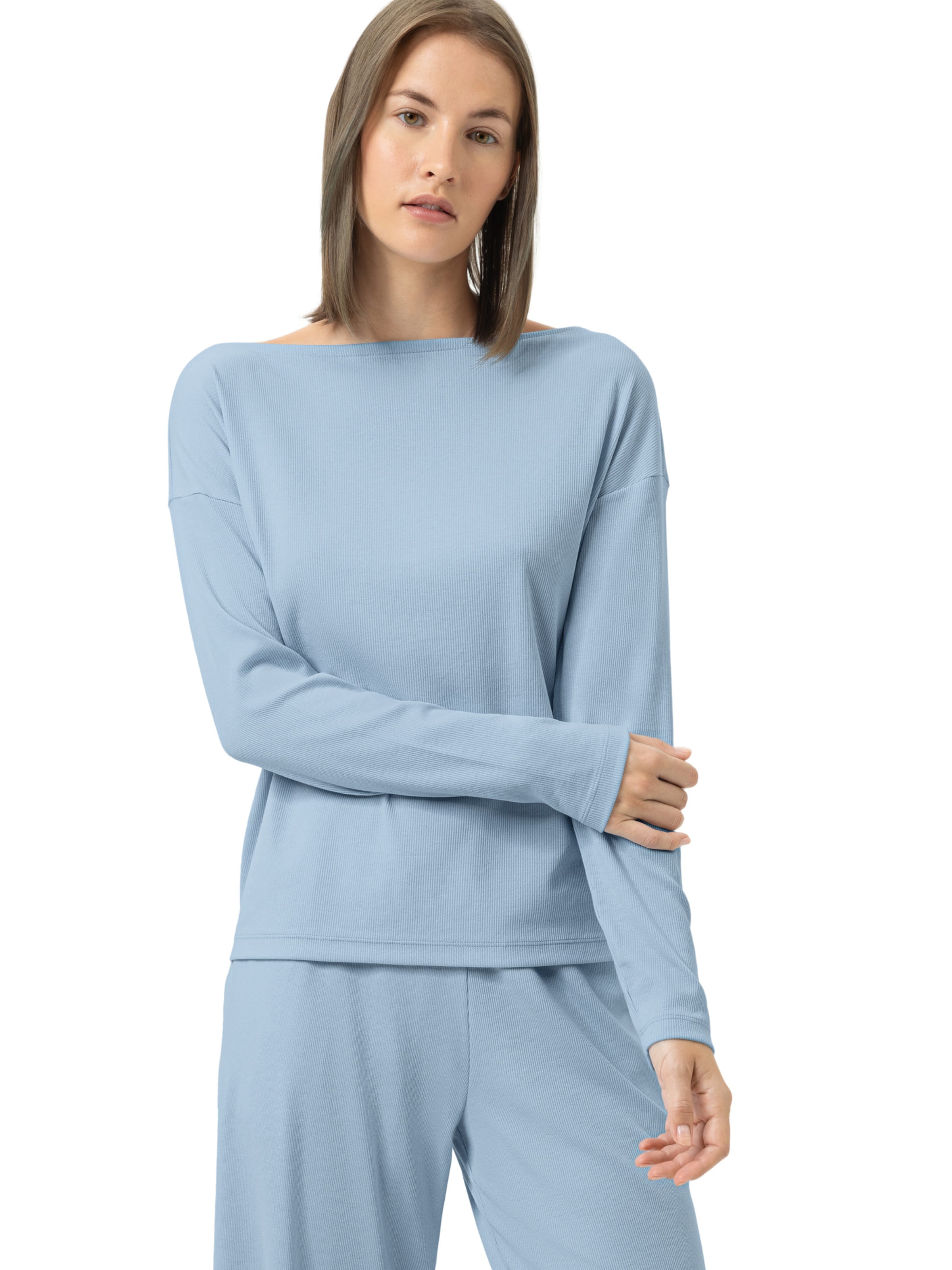 Chemise de nuit 'Casual Rib ' Mey en bleu : devant
