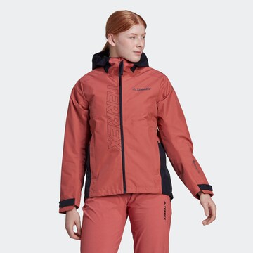 ADIDAS TERREX Skinny Outdoor Jacket 'Paclite' in Red: front