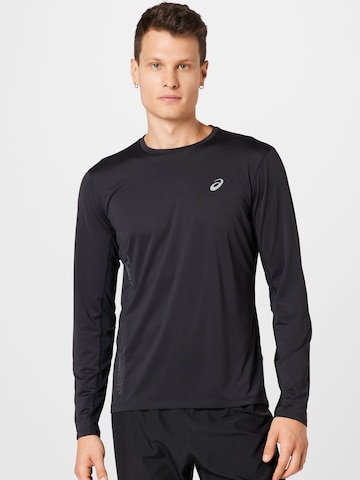 Tricou funcțional de la ASICS pe negru: față