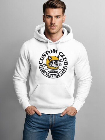 Neverless Sweatshirt 'Racing Cat'‌‌‌‌ in Weiß