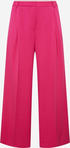 Tommy Hilfiger Curve Wide leg Veckad byxa i rosa: framsida