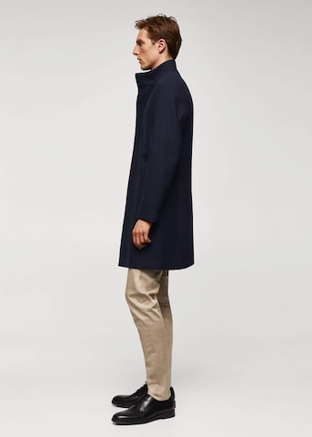 MANGO MAN Between-Seasons Coat 'Funnel' in Blue