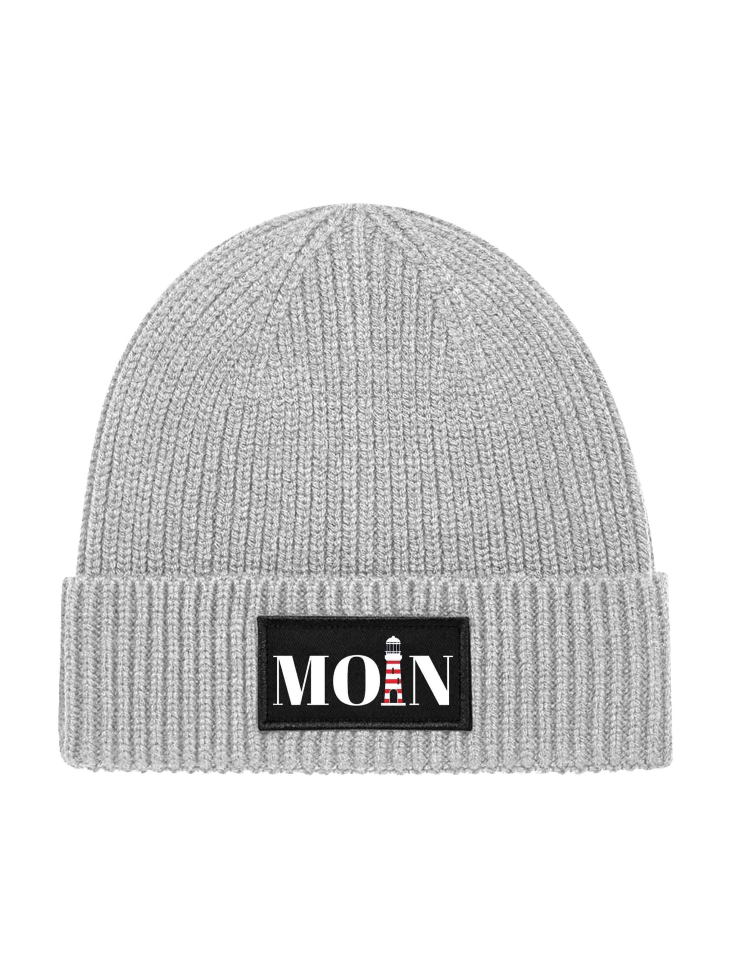 Youth Designz Beanie 'Moin Leuchtturm' in Grey: front