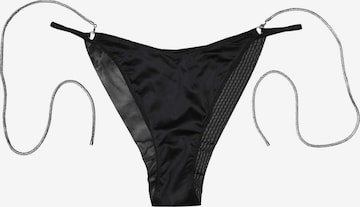 Panty 'String Onyks, Satin Optik, mit Baumwollzwickel, normale Leibhöhe M' di ESOTIQ in nero: frontale