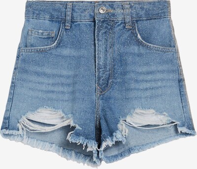 Jeans Bershka pe albastru denim, Vizualizare produs