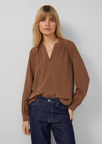 s.Oliver Blouse in Bruin: voorkant