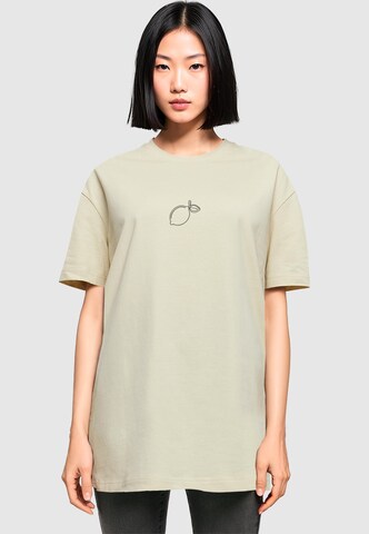 Merchcode Oversized Shirt in Beige: front