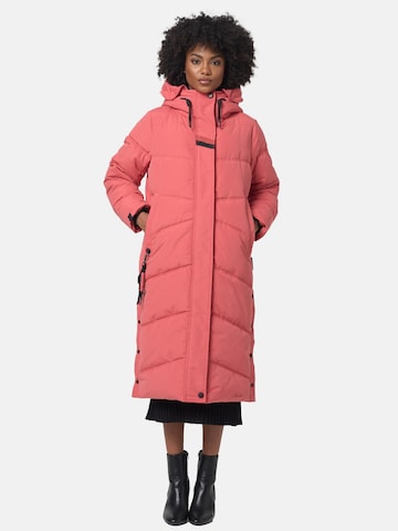 NAVAHOO Winter Coat 'Kuschelmausi' in Pink: front