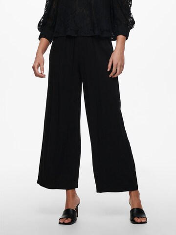 ONLY Wide leg Broek 'Caly' in Zwart: voorkant