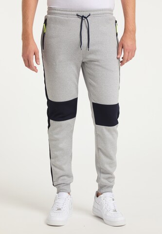 Mo SPORTS Tapered Broek in Grijs: voorkant