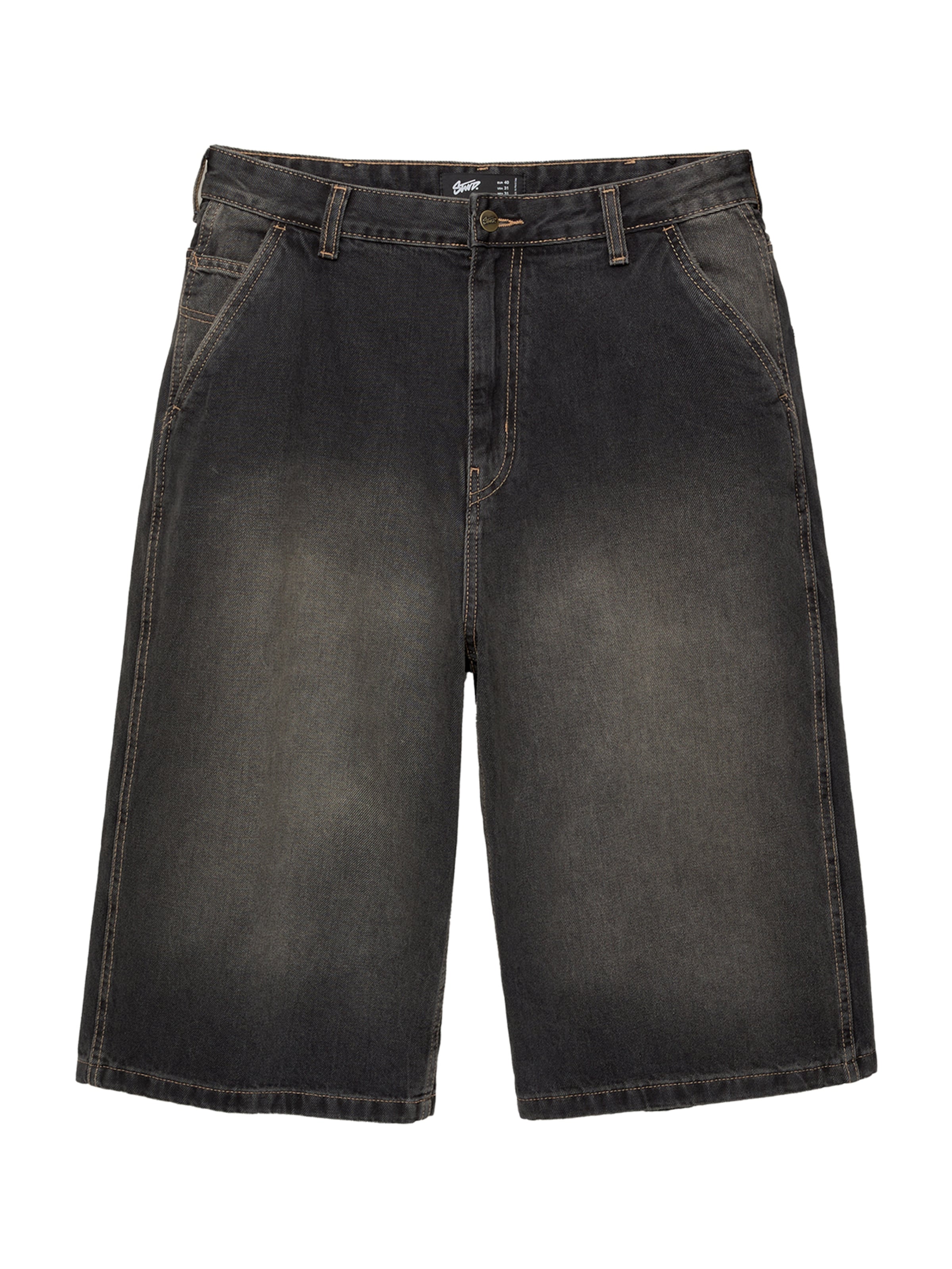 Pull&BearBaggy Traperice - crna boja: prednji dio