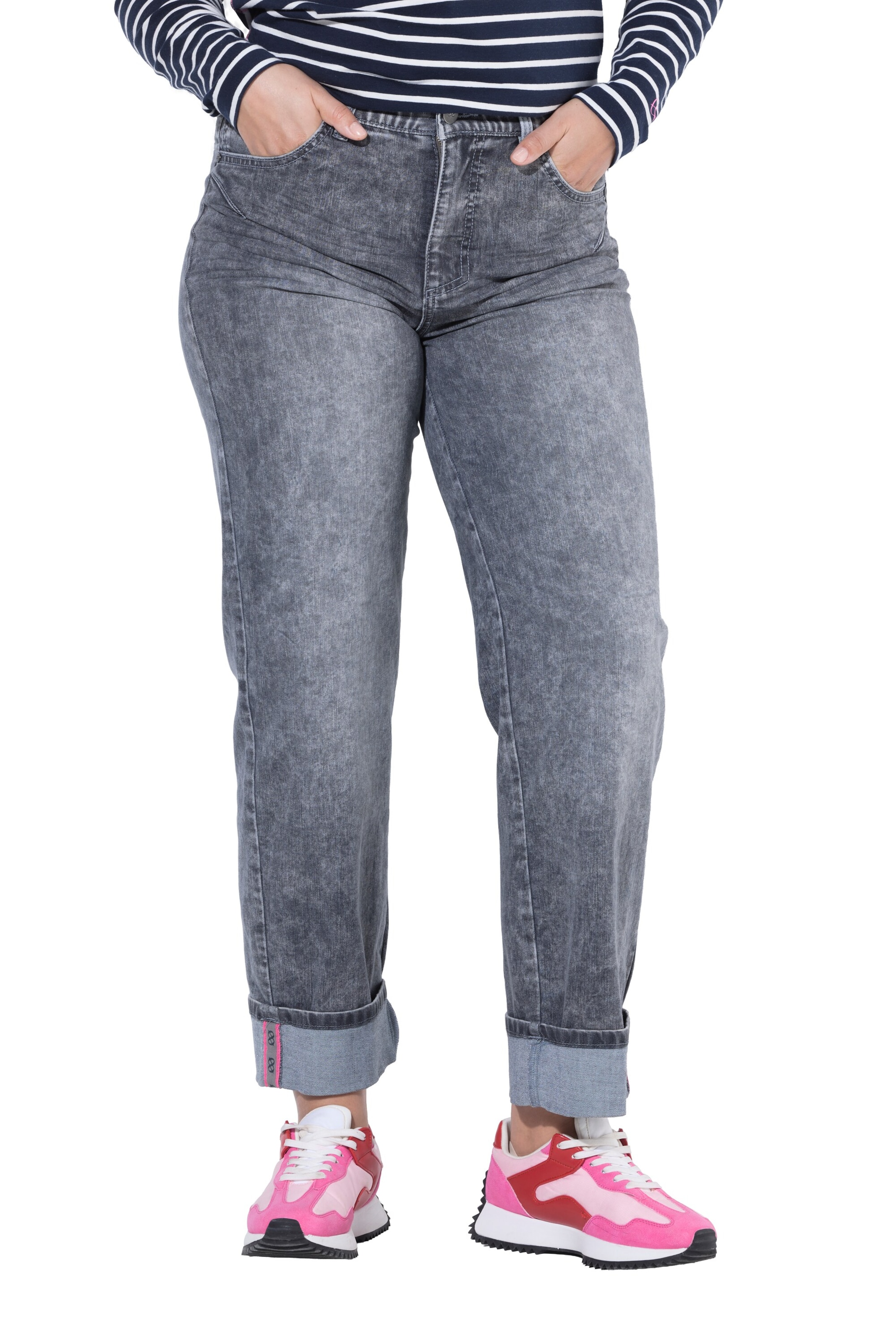 LAURASØN Regular Jeans in Grijs: voorkant
