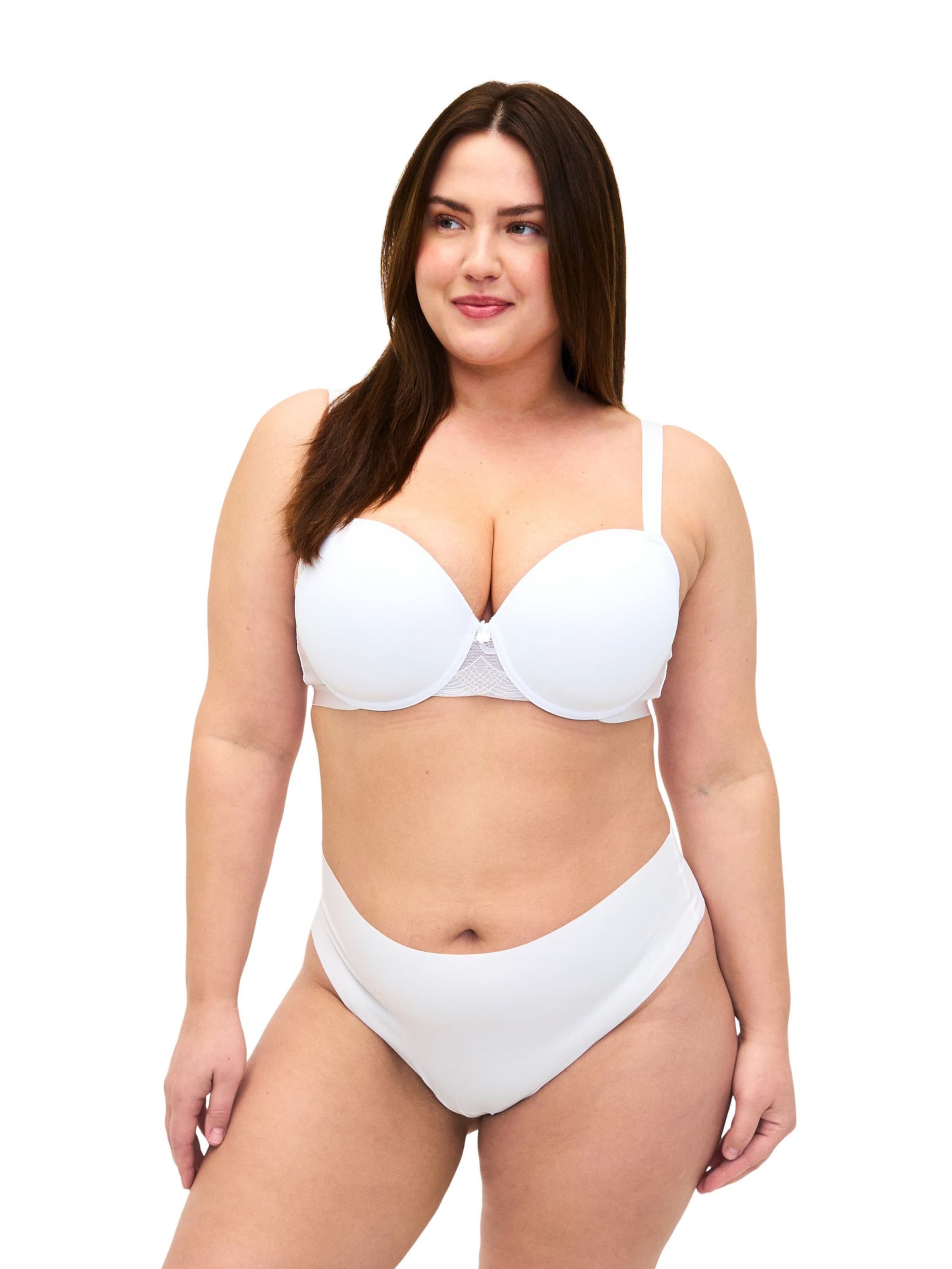 Devoted by Zizzi T-Shirt BH 'LFIE' in Weiß: Vorderseite