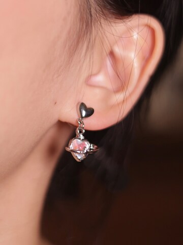 Nightini Earrings 'TROPFENHERZ' in Silver: front