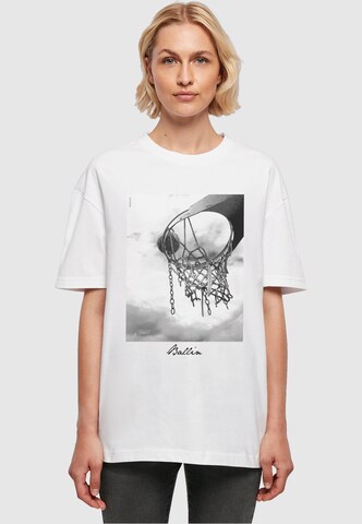 Mister Tee Oversized shirt 'Ballin 2.0' in Wit: voorkant