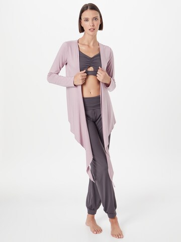 CURARE Yogawear Αθλητική πλεκτή ζακέτα σε ροζ: μπροστά
