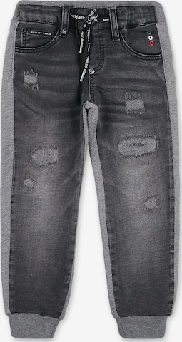 Philipp Plein - Tapered Calças de ganga em preto: frente