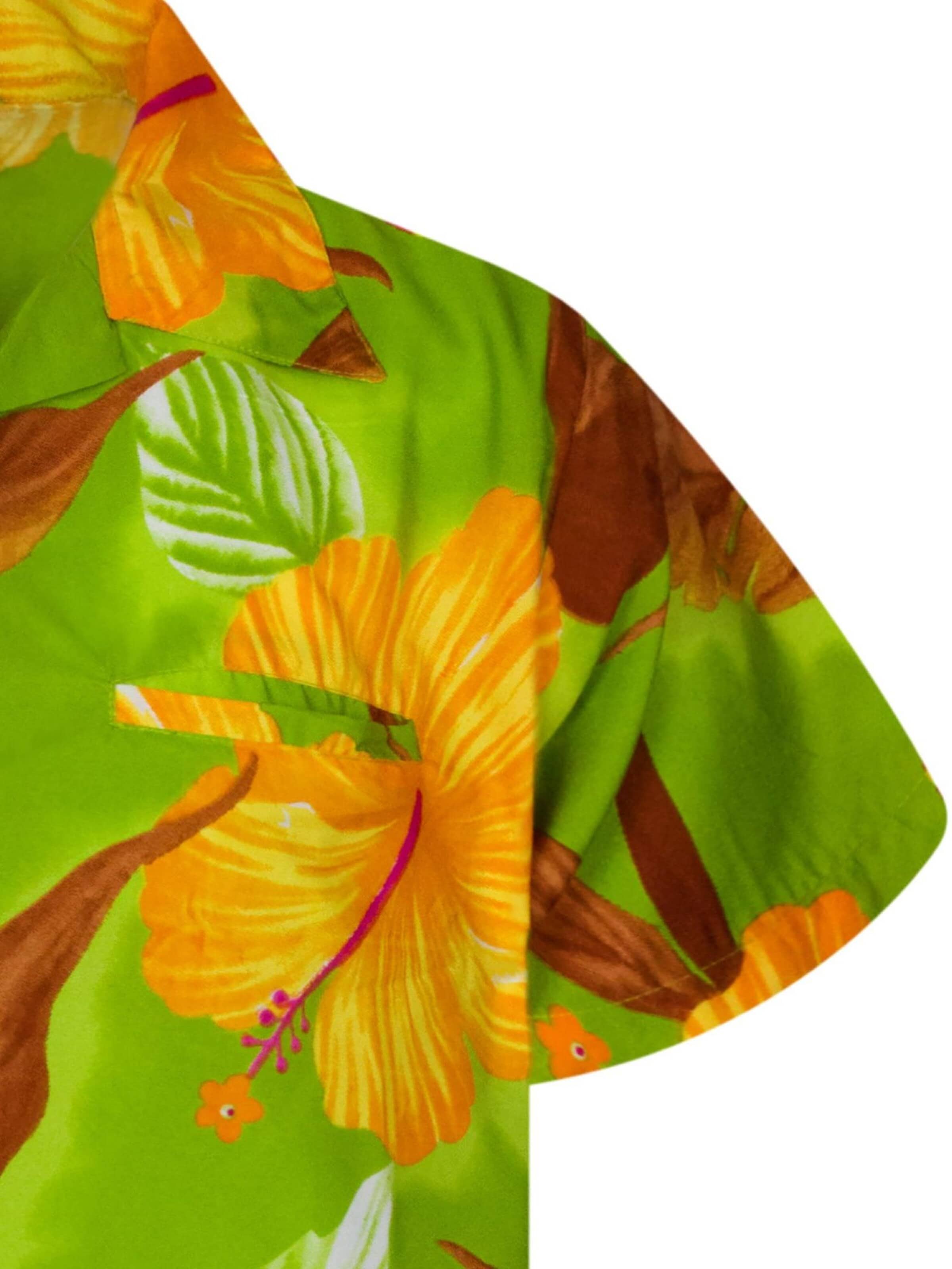 King Kameha Shirt 'Big Flower' in Groen
